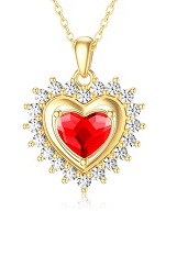 pretty love heart gold baby necklace